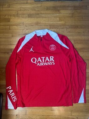Jordan Paris Saint-Germain Red and White Training Top